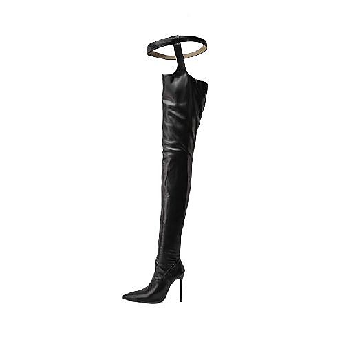 

Women's Boots Stiletto Heel Pointed Toe Daily PU Synthetics Black Red