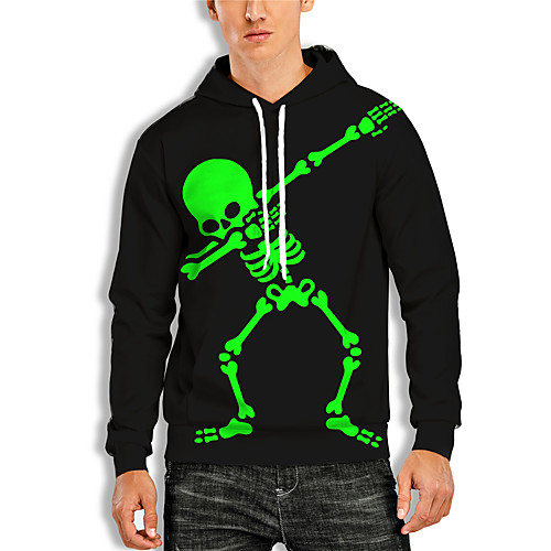 

Men's Pullover Hoodie Sweatshirt Graphic 3D Skull Print Hooded Daily 3D Print 3D Print Casual Hoodies Sweatshirts Long Sleeve Green