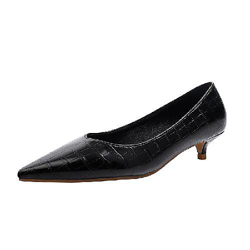 

Women's Heels Cone Heel Pointed Toe Casual Daily Walking Shoes Microfiber Solid Colored Almond Black