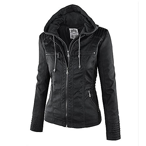 

women's sparteens jacket coat bomber removable hood top for women brown