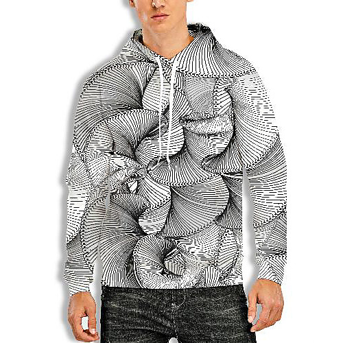 

Men's Pullover Hoodie Sweatshirt Graphic Optical Illusion 3D Print Hooded Daily 3D Print 3D Print Casual Hoodies Sweatshirts Long Sleeve Gray