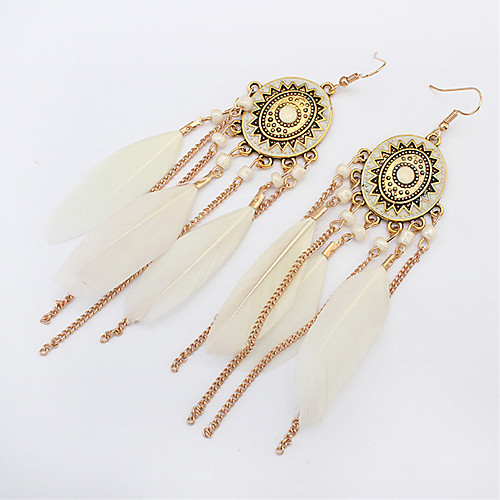 

Women's Drop Earrings Hoop Earrings Earrings Drop Elegant Fashion Punk Trendy Boho Resin Feather Earrings Jewelry White For Street Sport Date Beach Festival 1 Pair / Mismatch Earrings