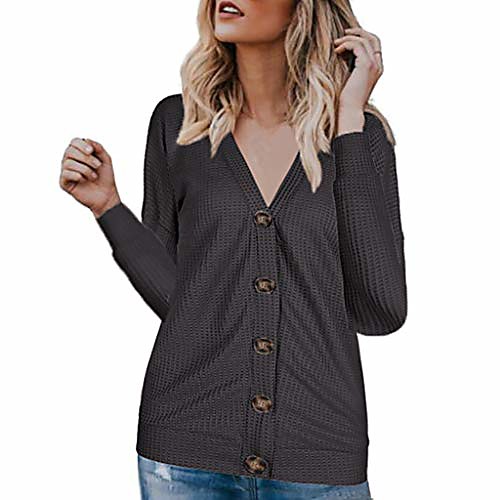 

women pullover v-neck long sleeve solid color shirt tops shirt sweatshirt tops loose knitted pullover jumper blouse button down henley long sleeve shirts