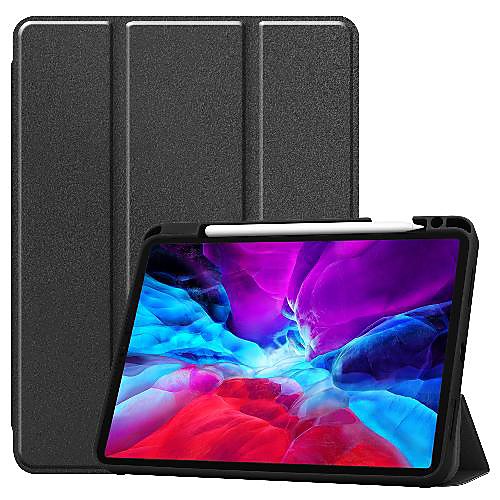 

Phone Case For Apple Full Body Case iPad Pro (2020) 12.9'' Shockproof Origami Solid Colored PU Leather