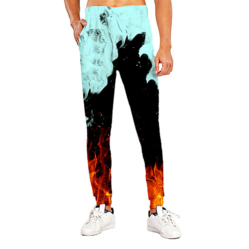 

Men's Novelty Casual / Sporty Outdoor Sports Casual Daily Sweatpants Trousers Pants Graphic 3D Full Length Print Black