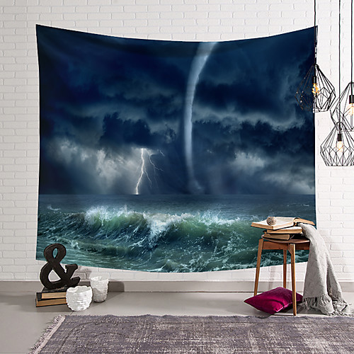 

wall tapestry art decor blanket curtain hanging home bedroom living room decoration seawater storm tornado polyester