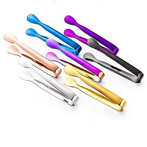 

Cocktail Ice Clip Color Stainless Steel Coffee Sugar Ice Clip Tweezer Mixer Mini Clamp Tong Clips Ice Cube Little Tea Hot Kitchen Bar Tool Supply