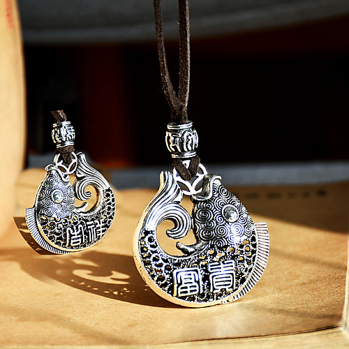 

Women's Men's Pendant Necklace Necklace Drop Friends Precious Joy Gemini Blessed Dainty Fashion Vintage Modern Leather Silver Plated Alloy Silver 80 cm Necklace Jewelry 1pc For Party Evening Street