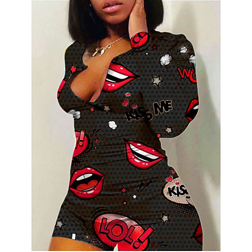 

Women's Sheath Dress Knee Length Dress Black Red Long Sleeve Print Spring Summer Casual 2021 S M L XL XXL 3XL 4XL