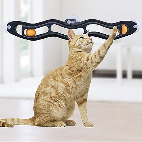 

Tunnels Interactive Cat Toys Fun Cat Toys Cat Pets Cat Toy 1pc Trackball & Touchpad Animals Focus Toy Mounts to Windows Interactive Plastic Gift Pet Toy Pet Play