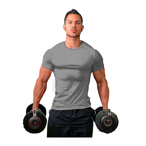 

men's tee t-shirts slim fit athletic bodybuilding workout muscle gym short sleeve basic casual grey