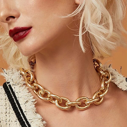 

Women's Choker Necklace Chain Necklace Classic Friends Vertical / Gold bar Precious Joy Lucky Fashion Modern Punk Trendy Alloy Gold 38 cm Necklace Jewelry 1pc For Street Sport Formal Prom Festival