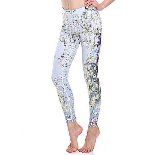 

Women's Basic Casual Comfort Daily Gym Leggings Pants Multi Color Ankle-Length Patchwork Print White