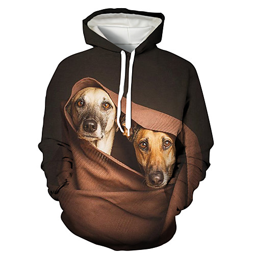 

Men's Pullover Hoodie Sweatshirt Animal Patterned Graphic 3D Print Hooded Daily 3D Print 3D Print Casual Hoodies Sweatshirts Long Sleeve Khaki