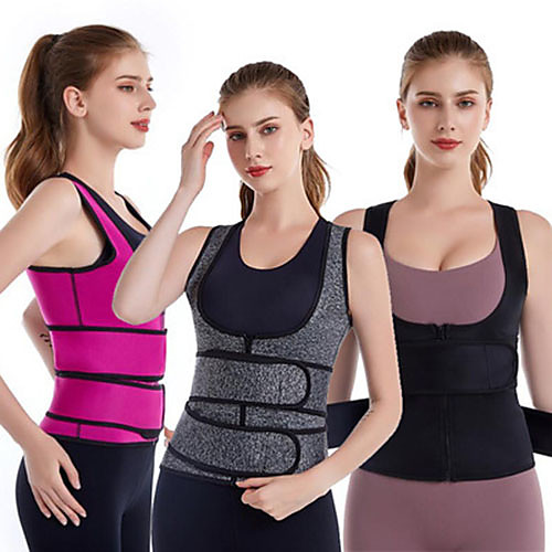 

Waist Trainer Vest Body Shaper Sweat Waist Trainer Corset Sports Spandex Yoga Gym Workout Pilates Adjustable Zipper Durable Weight Loss Tummy Fat Burner Hot Sweat For Women