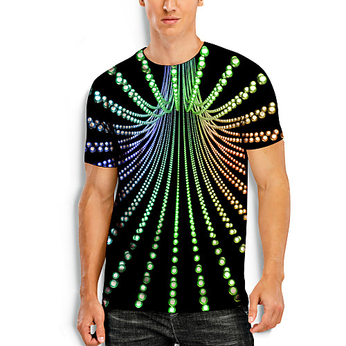 

Men's Unisex T shirt 3D Print Graphic Optical Illusion 3D Plus Size Print Short Sleeve Daily Tops Rainbow
