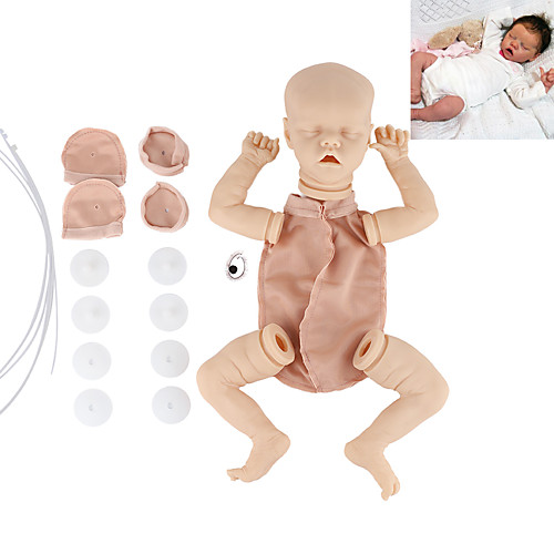 

17 inch Reborn Toddler Doll DIY Unpainted Reborn Baby Doll Kit Professional-Painting Kit Baby Boy Baby Girl Twins A Hand Made Floppy Head No Eyelashes, Hair, Flesh Color Cloth Silicone Vinyl with