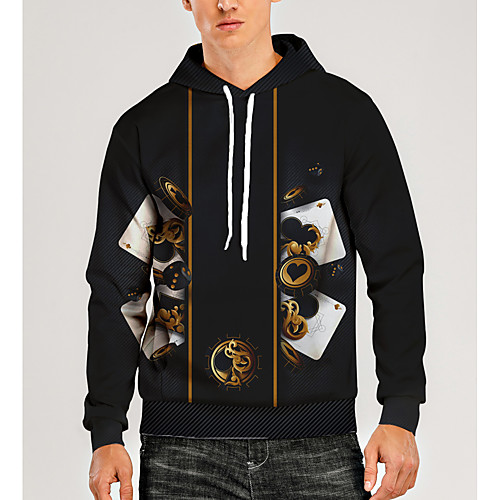 

Men's Pullover Hoodie Sweatshirt Graphic 3D Front Pocket Hooded Daily 3D Print 3D Print Casual Hoodies Sweatshirts Long Sleeve Black