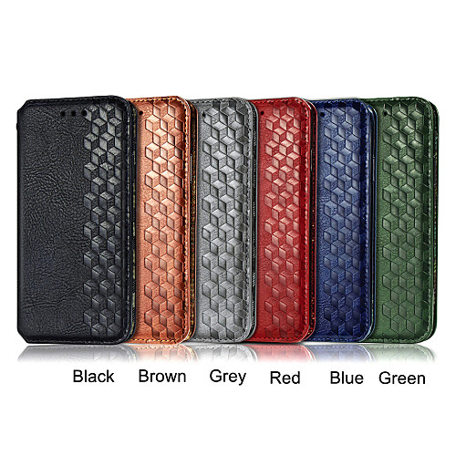 

Magnetic Leather Case For Samsung Galaxy S21 Plus / S21 Ultra / Galaxy Note 20 Ultra / Galaxy A41 / Galaxy A21 Card Holder / Shockproof / Embossed Full Body Cases Solid Colored PU Leather / TPU