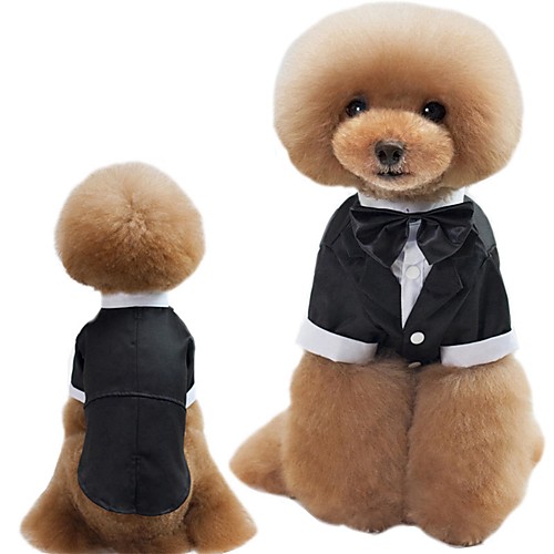 

Dog Suit Puppy Clothes Striped Wedding Wedding Party Dog Clothes Puppy Clothes Dog Outfits White Costume for Girl and Boy Dog Polyster L XL XXL
