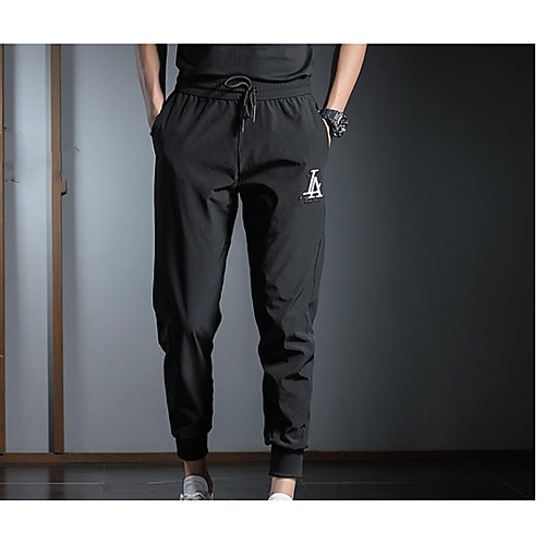 

Men's Casual Chinos Pants Solid Color Ankle-Length Black Gray