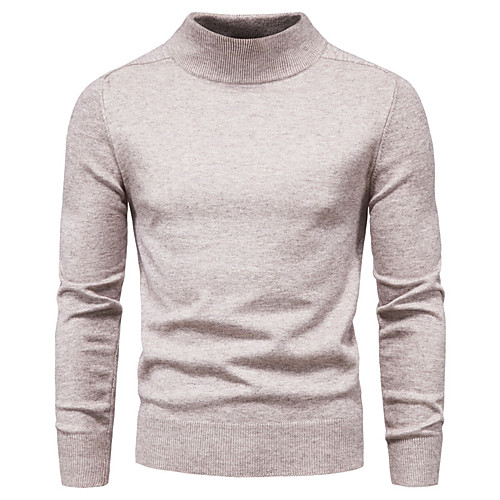

Men's Stylish Solid Color Pullover Long Sleeve Sweater Cardigans Crew Neck Winter Black Khaki Dark Gray