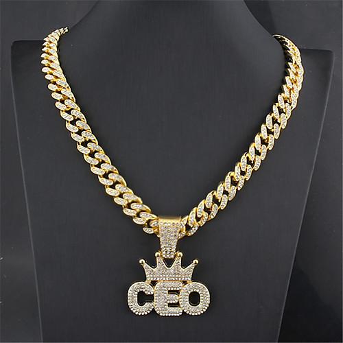 

Men's Boys' Necklace Friends Trendy Hip Hop Alloy Gold 55 cm Necklace Jewelry 1pc For Street Gift