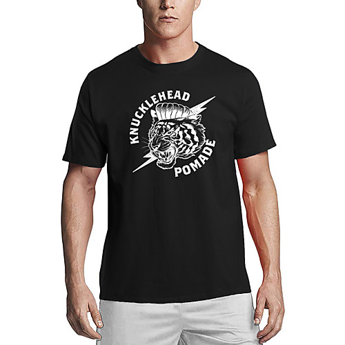 

Men's T shirt Other Prints Graphic Print Short Sleeve Daily Tops Cotton Basic White Black Red