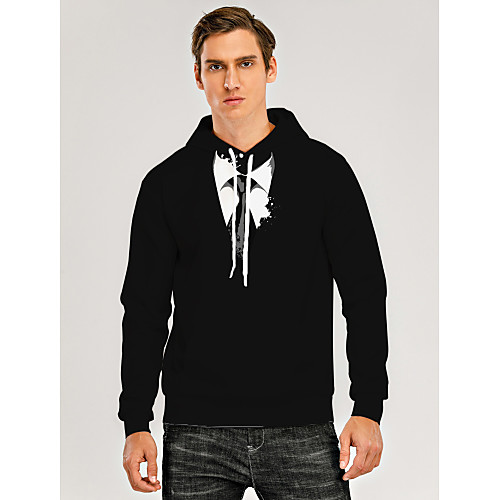 

Men's Pullover Hoodie Sweatshirt Print Graphic 3D Front Pocket Hooded Daily 3D Print 3D Print Casual Hoodies Sweatshirts Long Sleeve Black