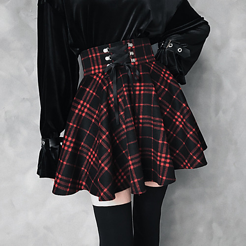 

Flapper Girl Gothic Vintage Vacation Dress Skirt Masquerade Prom Dress Women's Costume Red / black Vintage Cosplay Party Halloween Short / Mini / Skirts