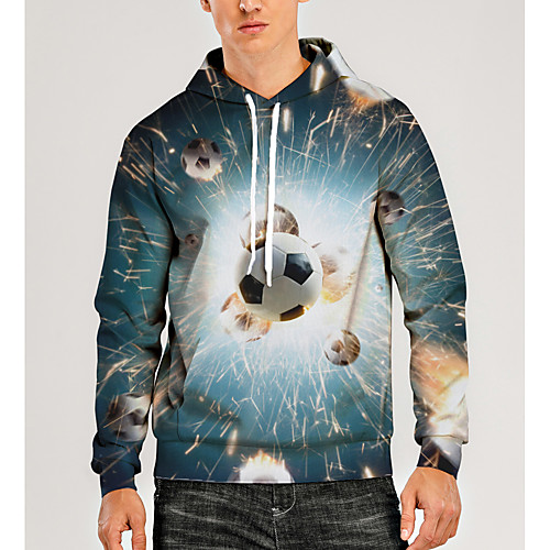 

Men's Pullover Hoodie Sweatshirt Graphic 3D Front Pocket Hooded Daily 3D Print 3D Print Casual Hoodies Sweatshirts Long Sleeve Navy Blue