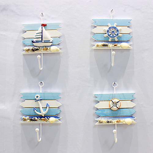 

Mediterranean Retro Decoration Ocean Style Small Hook Sailboat Hanging Decoration Ship Anchor Wall Hanging