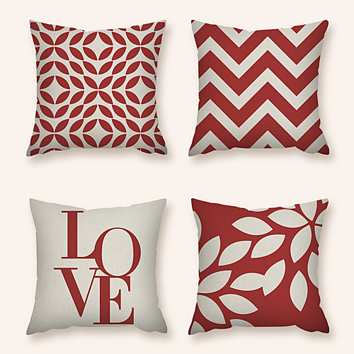 

Cushion Cover 4PC Faux Linen Soft Decorative Square Throw Pillow Cover Cushion Case Pillowcase for Sofa Bedroom 45 x 45 cm (18 x 18 Inch) Superior Quality Machine Washable