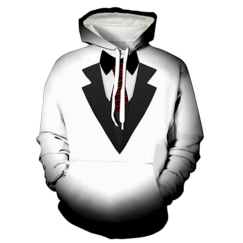 

Men's Pullover Hoodie Sweatshirt Print Graphic 3D Front Pocket Hooded Daily 3D Print 3D Print Casual Hoodies Sweatshirts Long Sleeve White