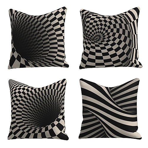 

Cushion Cover 4PC Faux Linen Soft Decorative Square Throw Pillow Cover Cushion Case Pillowcase for Sofa Bedroom 45 x 45 cm (18 x 18 Inch) Superior Quality Machine Washable