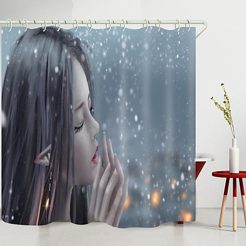 

Gourd Flowers Digital Printing Shower Curtain Shower Curtains Hooks Modern Polyester New Design 72 Inch