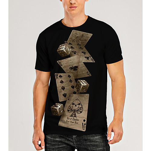 

Men's T shirt 3D Print Graphic 3D Print Short Sleeve Daily Tops Black