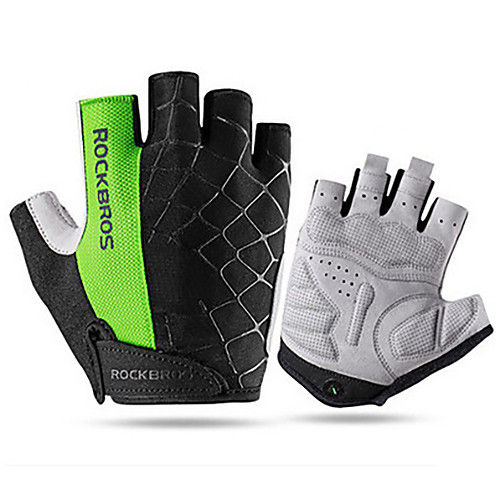 

ROCKBROS Bike Gloves / Cycling Gloves Mountain Bike MTB Breathable Anti-Slip Sweat-wicking Protective Boys' Girls' Fingerless Gloves Half Finger Sports Gloves Lycra Green for Kid's Outdoor