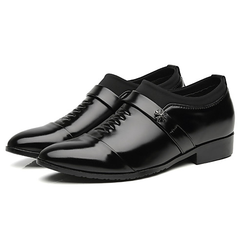 

Men's Oxfords Business Casual Daily Office & Career Walking Shoes PU Breathable Non-slipping Height-increasing White Black Fall Spring