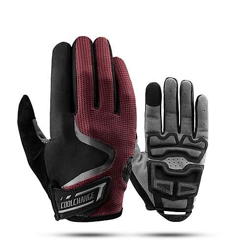 

CoolChange Touch Gloves Anti-Slip Reflective Breathable Anti-Shake / Damping Full Finger Gloves Sports Gloves Silica Gel Mesh Black / Red Black Black / Blue for Road Cycling Leisure Sports Outdoor
