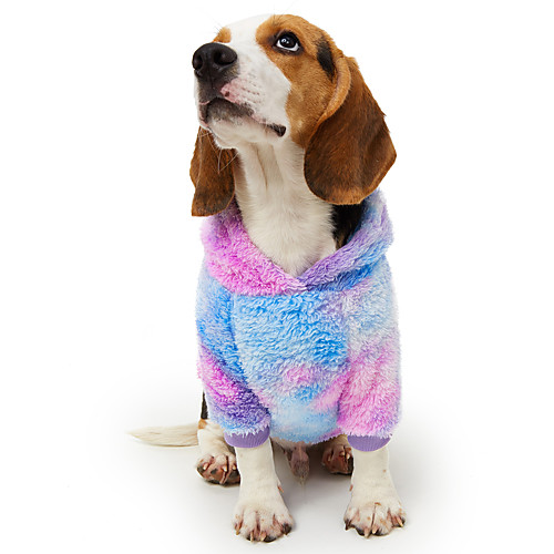 

Dog Hoodie Yarn Dyed Patchwork Color Block Unique Design Fashion Party Casual / Daily Winter Dog Clothes Puppy Clothes Dog Outfits Breathable Blue Costume for Girl and Boy Dog Flannel Fabric S M L XL