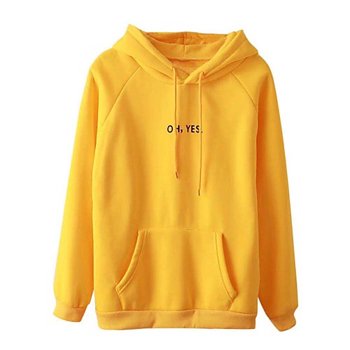 

Women's Hoodie Pullover Letter Casual Hoodies Sweatshirts Yellow Black