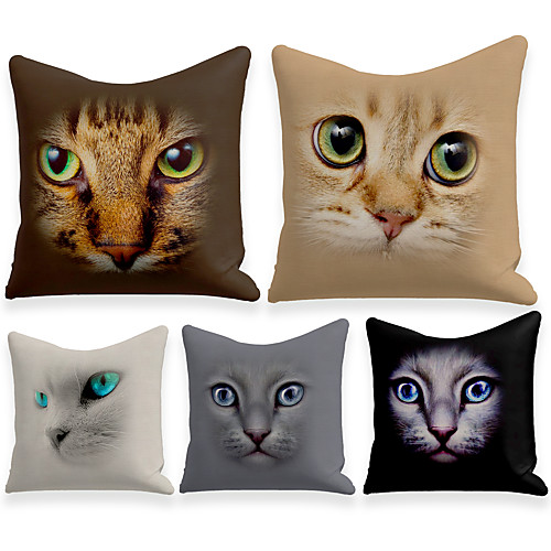 

Cushion Cover 5PCS Faux Linen Soft Decorative Square Throw Pillow Cover Cushion Case Pillowcasefor Sofa Bedroom 45 x 45 cm (18 x 18 Inch) Superior Quality Mashine Washable