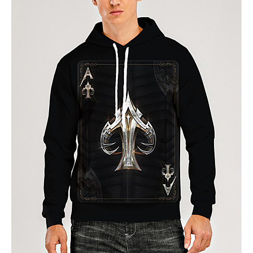 

Men's Pullover Hoodie Sweatshirt Graphic 3D Front Pocket Hooded Daily 3D Print 3D Print Casual Hoodies Sweatshirts Long Sleeve Black