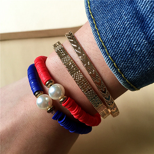 

3pcs Women's Cuff Bracelet Friendship Bracelet Wrap Bracelet Layered Fashion Birthday Love Simple Unique Design Fashion Punk Boho Silicone Bracelet Jewelry White / Purple / Red For Gift Prom Date
