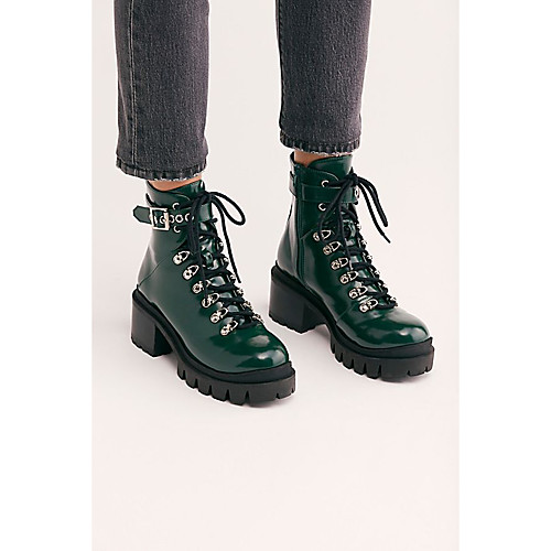 

Women's Boots Block Heel Round Toe Casual Daily Walking Shoes Faux Leather Solid Colored White Black Pink / Booties / Ankle Boots