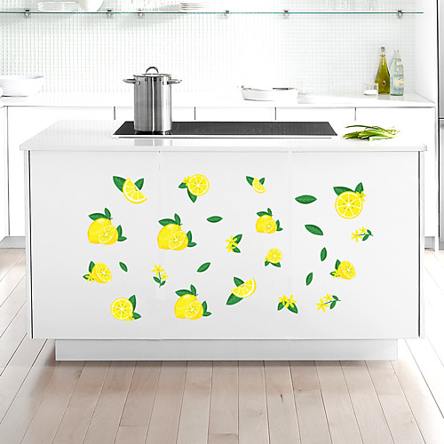 

Fresh Green Lemon Home Background Kitchen Cabinet Background Decoration Can Remove Stickers 8828cm