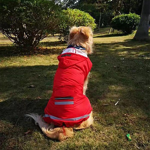 

Dog Rain Coat Puppy Clothes Solid Colored Fashion Waterproof Outdoor Dog Clothes Puppy Clothes Dog Outfits Lemon Yellow Red Blue Costume for Girl and Boy Dog PU Leather S M L XL