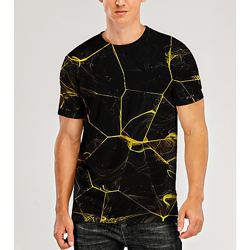

Men's T shirt Shirt 3D Print Graphic 3D Print Short Sleeve Daily Tops Round Neck Black