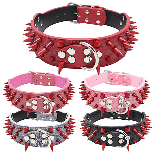 

Dog Collar Adjustable Breathable Retractable Outdoor Walking Studded PU Leather Corgi Shiba Inu Pug Bichon Frise Schnauzer Poodle Black / White Camouflage Color White Black Red 1pc